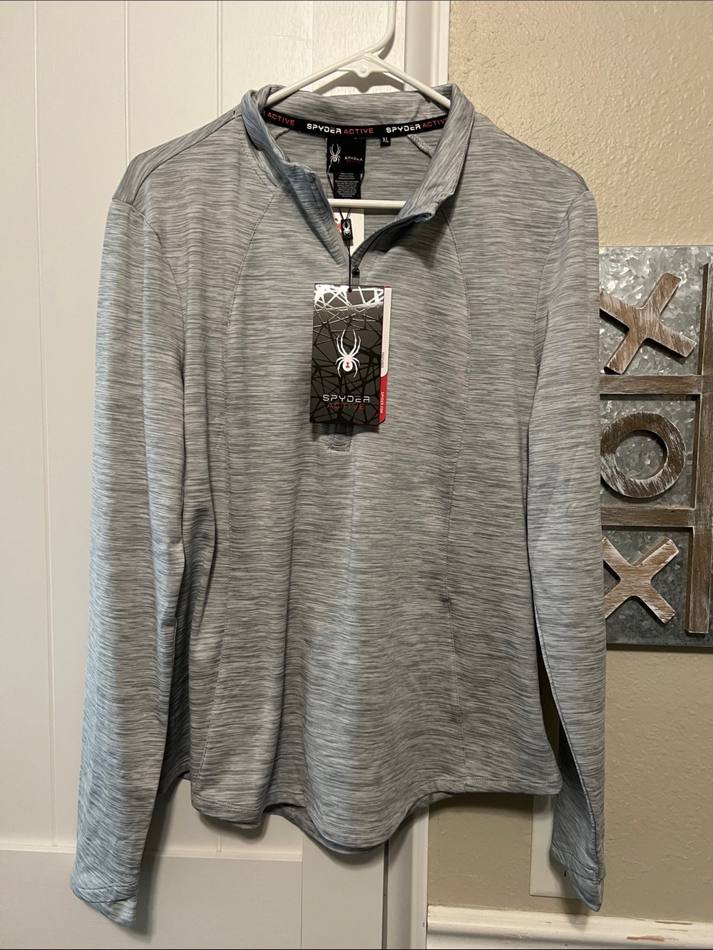 NWT Spyder Women’s Light Heather Gray Quarter-Zip Active Pullover